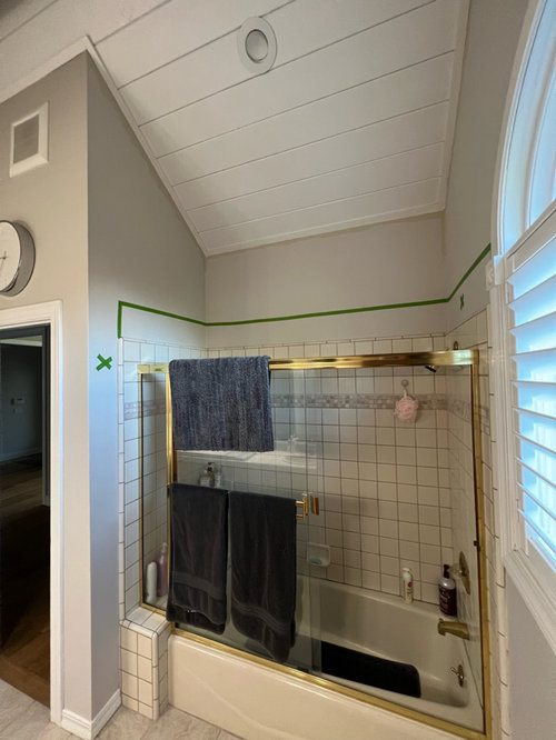 shower tile to ceiling?