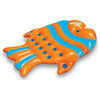 60.5" Inflatable Orange and Blue Sun Fish Swimming Pool Floating Raft