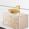 Vya Luxury Murano Glass Single Bathroom Vanity 32", White And Gold