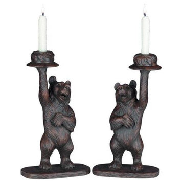 Candlesticks Candleholder Candlestick MOUNTAIN Lodge Honey Pot Bear