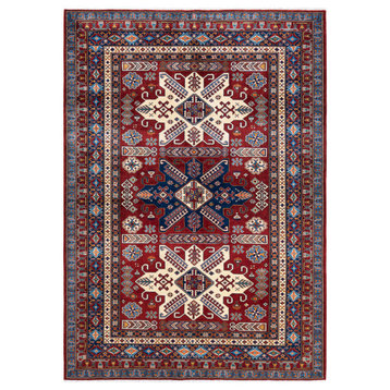 Nagercoil, One-of-a-Kind Hand-Knotted Area Rug Red, 5'10"x8'4"