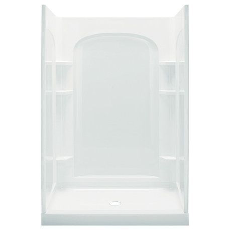 Sterling Alcove 48"x34"x75.75" Vikrell Center Shower Kit, White
