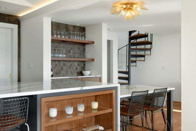 Example of a minimalist kitchen design in Seattle