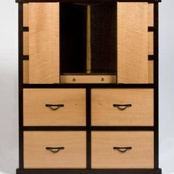 Master Tansu Chest of Wenge and Fiddleback Swiss Pear Wood - Armoires And Wardrobes