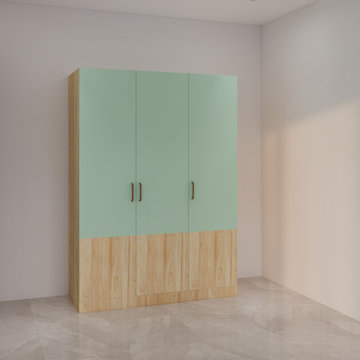 Mint and Wood Triple Wardrobe