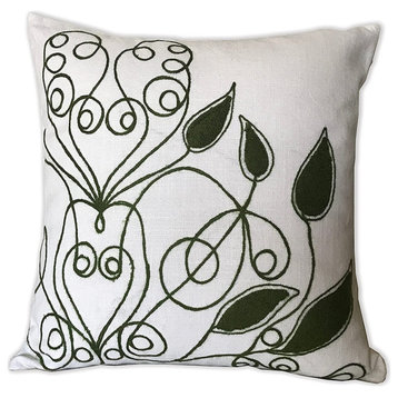 DecorShore 'Harper' 18" Decorative Jute Throw Pillow Cover, Modern Art Pattern