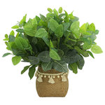 Creative Displays - Creative Displays Outdoor Fittonia Bush Arrangement - Outdoor Fittonia Bush Arrangement in a Ceramic Pot with a Tassel Accent