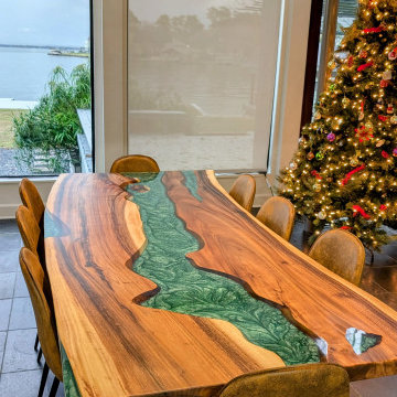 Custom Epoxy River Table-like being in a forest and breathing fresh air