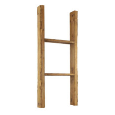 15"Wx36"Hx3 1/2"D Vintage Farmhouse 2 Rung Ladder, Weathered Brown