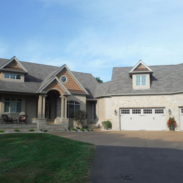 James Hardie Cobblestone Siding w/ Cedar Shake Siding