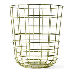 Wire - Bin Brass - Wastebaskets