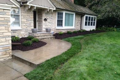 This is an example of a modern front yard formal garden for summer in Minneapolis.