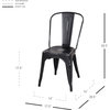 Metropolis Metal Side Chairs, Set of 4, Distressed Black
