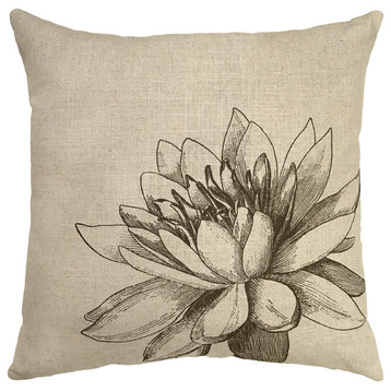 Botanical Linen Pillow VI, 18"x18"