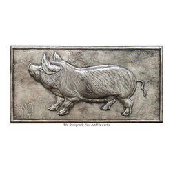 La Pig &mdash; Fine Art Tileworks, handmade relief tile - Tile