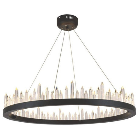 Urban Classic Malta 40-Light Metal Royal Cut Chandelier in Satin Dark Gray