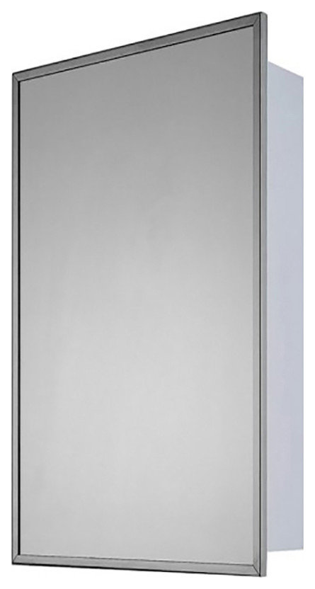 Residential Series Medicine Cabinet, 16"x26", Bright Annealed Stainless Steel Fr