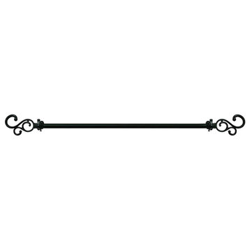Buono II Medley Curtain Rods With Finial, Set of 2, 120"
