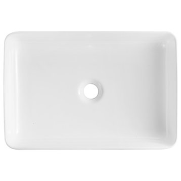 Rectangle Above Counter Porcelain Ceramic Bathroom Vessel Vanity Sink Art Basin