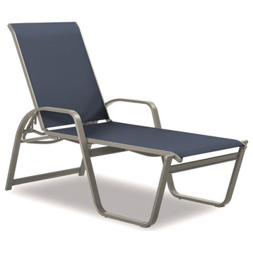Aruba II 4-Position High Bed Chaise, Textured Warm Gray, Augustine Denim
