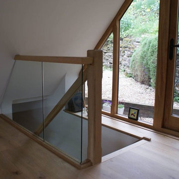 oak and glass extension to house in cotswolds