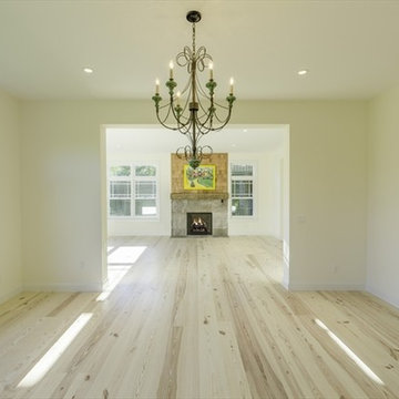 MATTITUCK: WIDE PLANK RUSTIC YELLOW PINE INSTALLED, BLEACHED & STAINED/ WB POLY