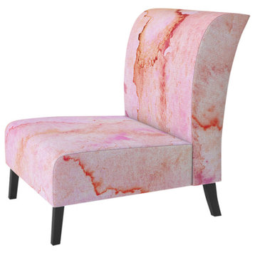 Pink And Orange Painting Chair, Slipper Chair