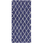 Unique Loom - Unique Loom Navy Blue Trellis Rabat Shag 2' 7 x 6' 0 Runner Rug - This Rabat Shag Collection is not only luxurious, but easy to play around with, allowing for endless styling possibilities. Charming hues, from rich, earthy tones to bright, vibrant shades are sure to enchant and delight! Let the bright color of this Rabat Shag rug brighten up your home's decor.