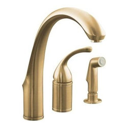 Kohler Forte Single-Hole Single-Handle Mid-Arc Faucet, Vibrant Brushed Bronze - Kitchen Faucets