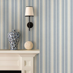 Cooper Denim Cabin Stripe Wallpaper - Wallpaper