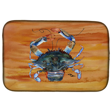 Caroline's Treasures Crab Dish Drying Mat, 14x21, Multicolor