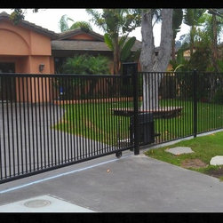 Iron Fence and Roll Gate with Automatic Gate Operator - Home Fencing And Gates