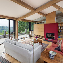 open plan idea for fire and tv area