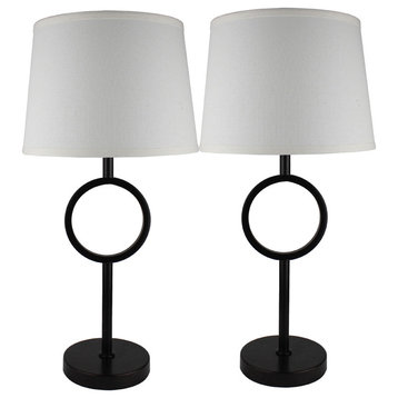 Urbanest Set of 2 Madison Table Lamps, Oil-Rubbed Bronze With Cream Shades