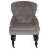 Lincoln Tufted Arm Chair With Silver Nail Heads Mushroom Taupe