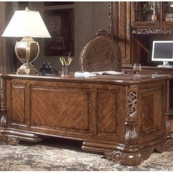 AICO Furniture - Excelsior Glass Top Desk - 592070-17 - Furniture
