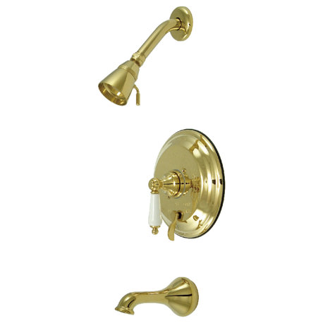 Kingston Brass Tub and Shower Faucet, Polished Brass