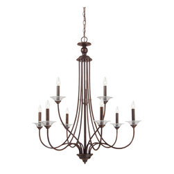 Sea Gull Lighting - Sea Gull Lighting Lemont 9-Light Burnt Sienna Single Tier Chandelier - Chandeliers