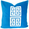 Greek key pillow - Turquoise Velvet Pillow