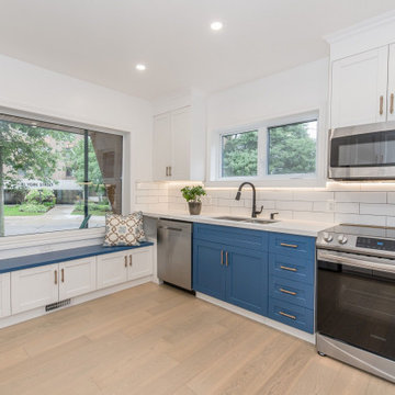 Blue and White Modern Kitchen
