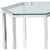 Contemporary Metal and Glass Accent Table, Silver