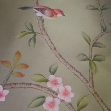 Oriental silk wallpaper in China-Details