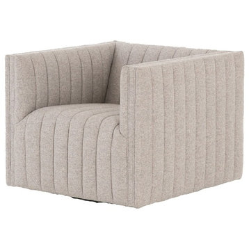 Augustine Grey Channel Tufted Swivel Chair