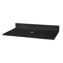 Xylem Wave Black Granite Bathroom Vanity - Vanity Tops And Side Splashes