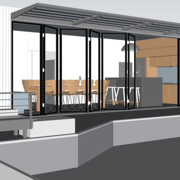California Home Outdoor Pool Kitchen Dining Entertainment Room Overhaul