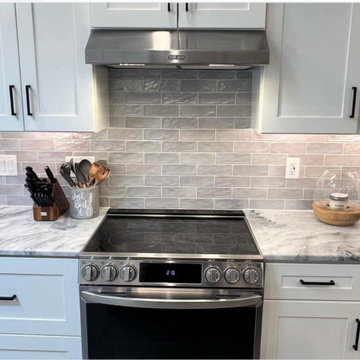 Windham NH Large Gray Ceramic Tile Backsplash