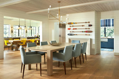 Design ideas for a beach style dining room in Minneapolis.