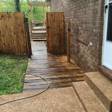 House, driveway, sidewalk, and deck job