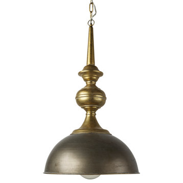 Capsa Antique Gold & Silver Metal Dome Pendant Light