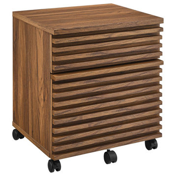 Render Wood File Cabinet, Walnut
